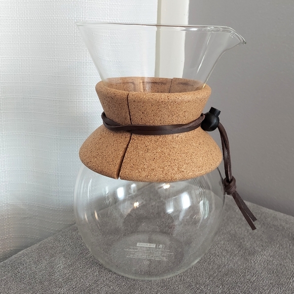 Mubod Replacement Glass Coffee Carafe Pour Over Pitcher Leather Cork Collar #157 - Picture 3 of 7